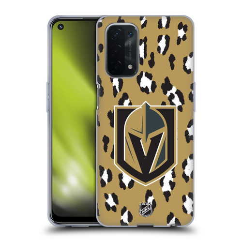 NHL Vegas Golden Knights Leopard Patten Soft Gel Case for OPPO A54 5G