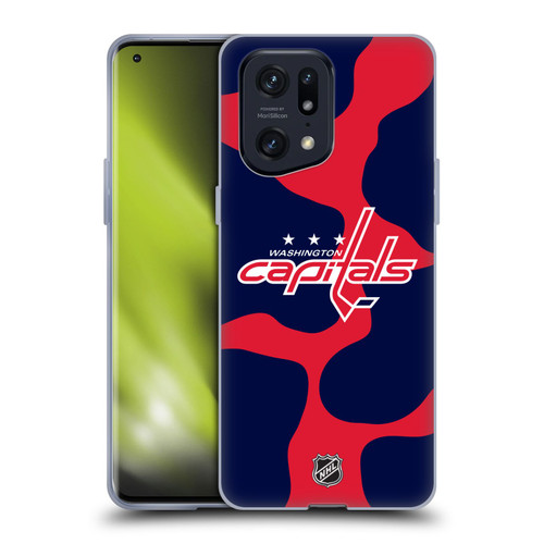 NHL Washington Capitals Cow Pattern Soft Gel Case for OPPO Find X5 Pro
