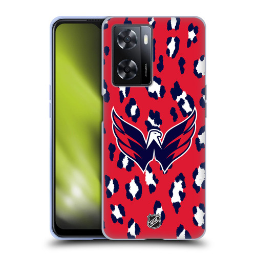 NHL Washington Capitals Leopard Pattern Soft Gel Case for OPPO A57s
