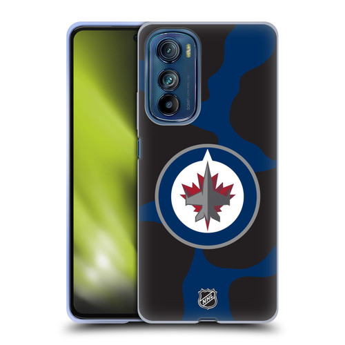 NHL Winnipeg Jets Cow Pattern Soft Gel Case for Motorola Edge 30