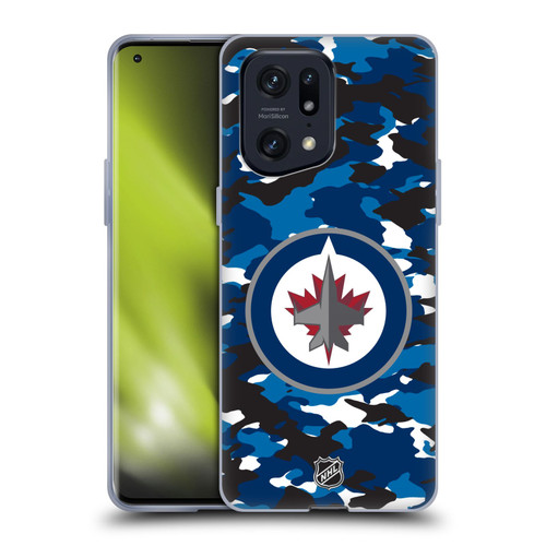 NHL Winnipeg Jets Camouflage Soft Gel Case for OPPO Find X5 Pro