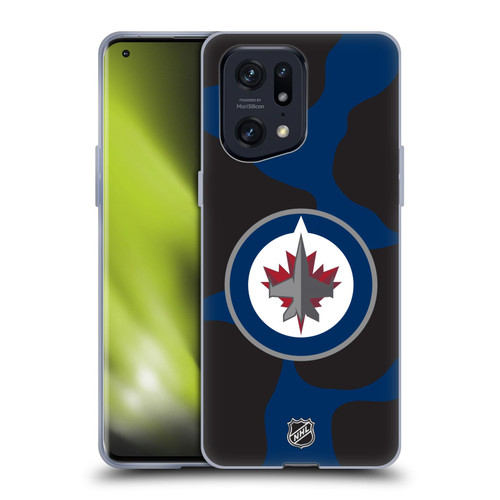 NHL Winnipeg Jets Cow Pattern Soft Gel Case for OPPO Find X5 Pro