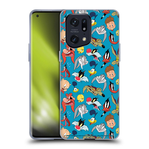 Looney Tunes Patterns Head Shots Soft Gel Case for OPPO Find X5 Pro