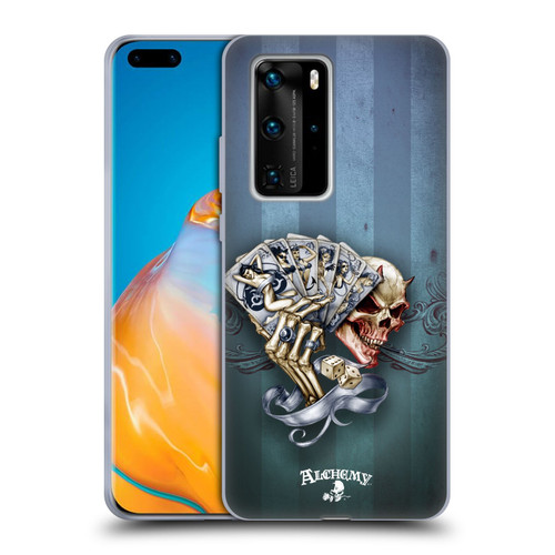 Alchemy Gothic Skull And Cards Read 'Em And Weep Soft Gel Case for Huawei P40 Pro / P40 Pro Plus 5G