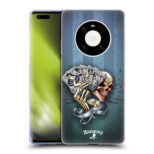 Alchemy Gothic Skull And Cards Read 'Em And Weep Soft Gel Case for Huawei Mate 40 Pro 5G
