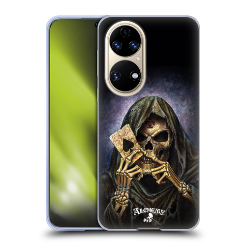 Alchemy Gothic Skull And Cards Reaper's Ace Soft Gel Case for Huawei P50