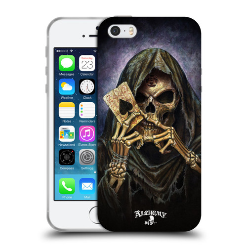 Alchemy Gothic Skull And Cards Reaper's Ace Soft Gel Case for Apple iPhone 5 / 5s / iPhone SE 2016