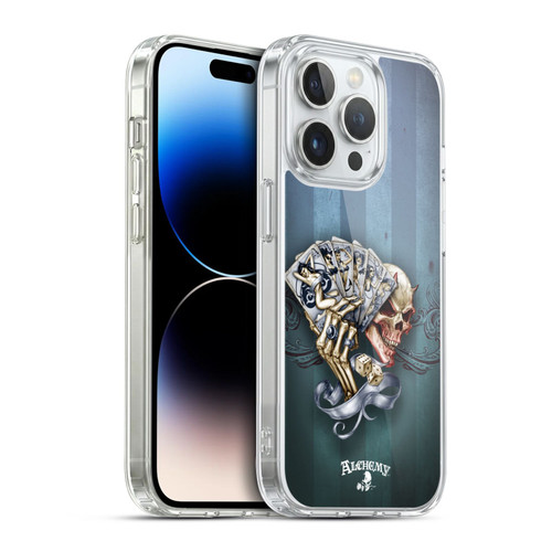 Alchemy Gothic Skull And Cards Read 'Em And Weep Soft Gel Case for Apple iPhone 14 Pro & MagSafe