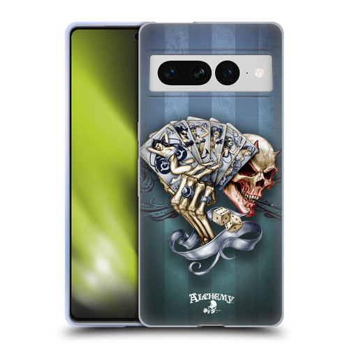 Alchemy Gothic Skull And Cards Read 'Em And Weep Soft Gel Case for Google Pixel 7 Pro