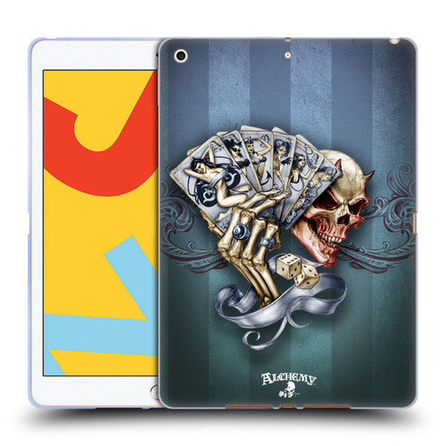 Alchemy Gothic Skull And Cards Read 'Em And Weep Soft Gel Case for Apple iPad 10.2 2019/2020/2021