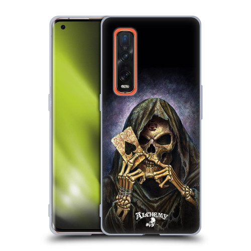 Alchemy Gothic Skull And Cards Reaper's Ace Soft Gel Case for OPPO Find X2 Pro 5G