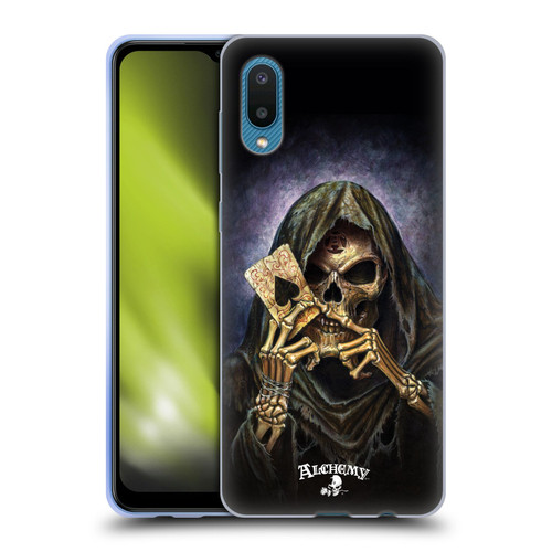 Alchemy Gothic Skull And Cards Reaper's Ace Soft Gel Case for Samsung Galaxy A02/M02 (2021)