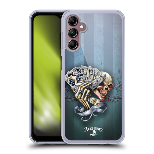 Alchemy Gothic Skull And Cards Read 'Em And Weep Soft Gel Case for Samsung Galaxy A14 5G