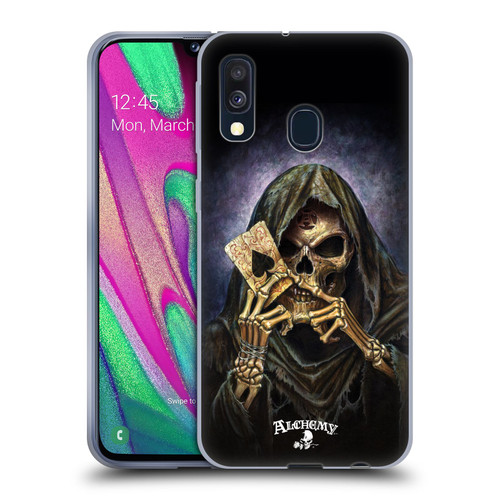 Alchemy Gothic Skull And Cards Reaper's Ace Soft Gel Case for Samsung Galaxy A40 (2019)