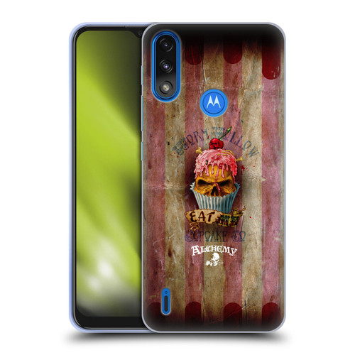 Alchemy Gothic Skull Eat Me Cupcake Soft Gel Case for Motorola Moto E7 Power / Moto E7i Power