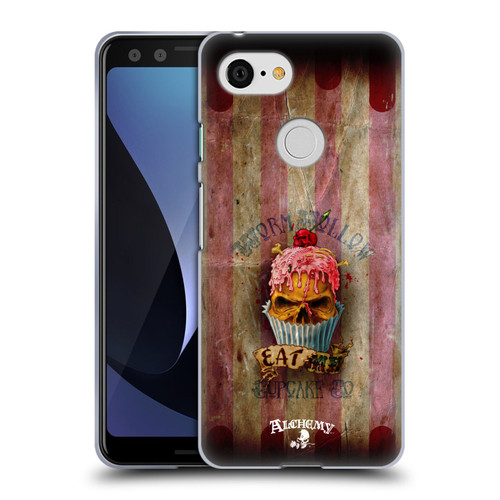 Alchemy Gothic Skull Eat Me Cupcake Soft Gel Case for Google Pixel 3