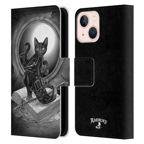 Alchemy Gothic Cats Midnight Mischief Leather Book Wallet Case Cover For Apple iPhone 13 Mini