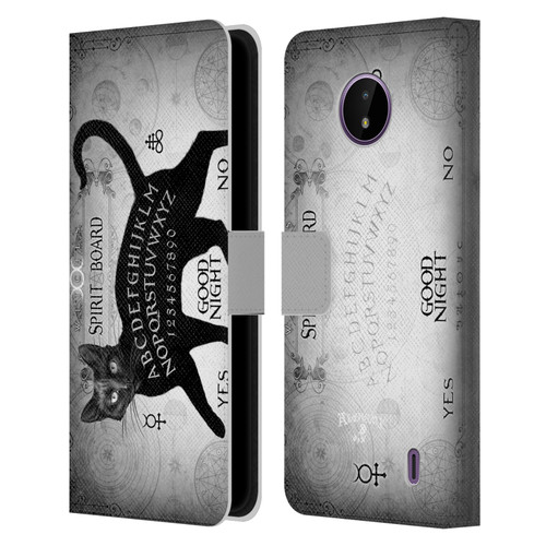 Alchemy Gothic Cats Black Cat Spirit Board Leather Book Wallet Case Cover For Nokia C10 / C20
