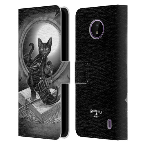 Alchemy Gothic Cats Midnight Mischief Leather Book Wallet Case Cover For Nokia C10 / C20
