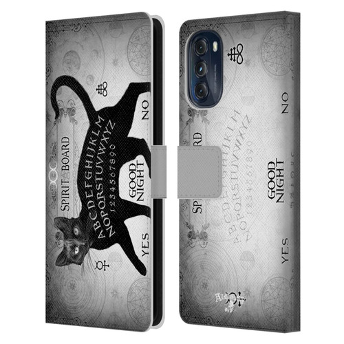 Alchemy Gothic Cats Black Cat Spirit Board Leather Book Wallet Case Cover For Motorola Moto G (2022)