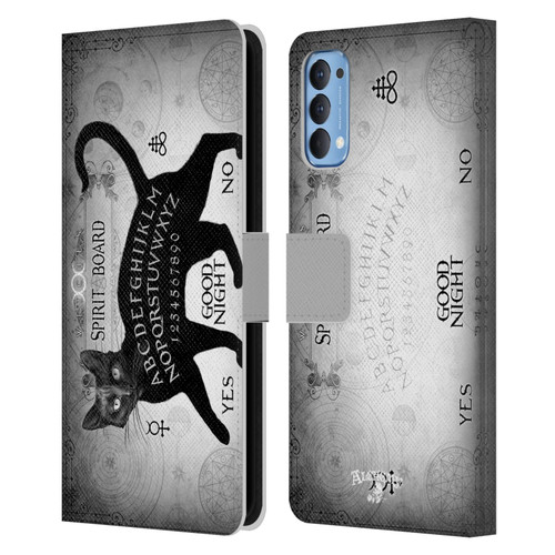 Alchemy Gothic Cats Black Cat Spirit Board Leather Book Wallet Case Cover For OPPO Reno 4 5G