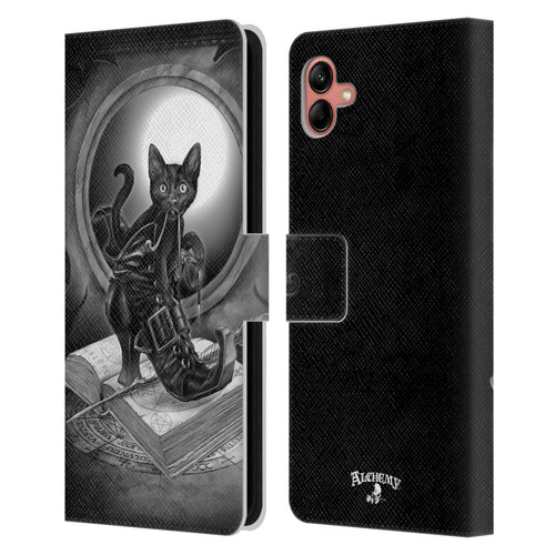 Alchemy Gothic Cats Midnight Mischief Leather Book Wallet Case Cover For Samsung Galaxy A04 (2022)