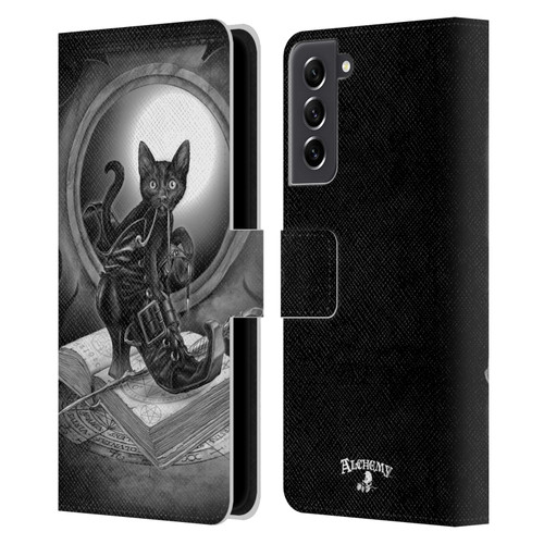 Alchemy Gothic Cats Midnight Mischief Leather Book Wallet Case Cover For Samsung Galaxy S21 FE 5G