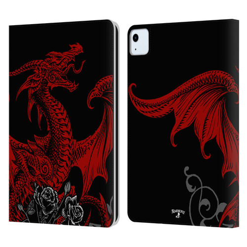 Alchemy Gothic Dragon Draco Rosa Leather Book Wallet Case Cover For Apple iPad Air 2020 / 2022
