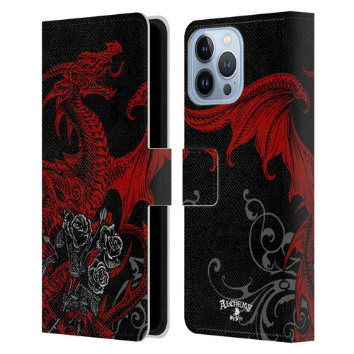 Alchemy Gothic Dragon Draco Rosa Leather Book Wallet Case Cover For Apple iPhone 13 Pro Max