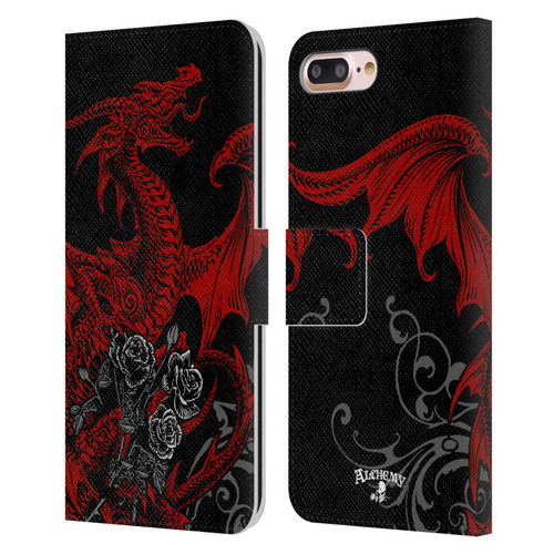 Alchemy Gothic Dragon Draco Rosa Leather Book Wallet Case Cover For Apple iPhone 7 Plus / iPhone 8 Plus