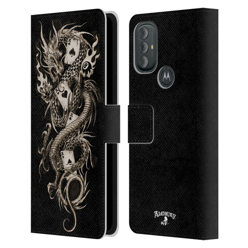 Alchemy Gothic Dragon Imperial Leather Book Wallet Case Cover For Motorola Moto G10 / Moto G20 / Moto G30