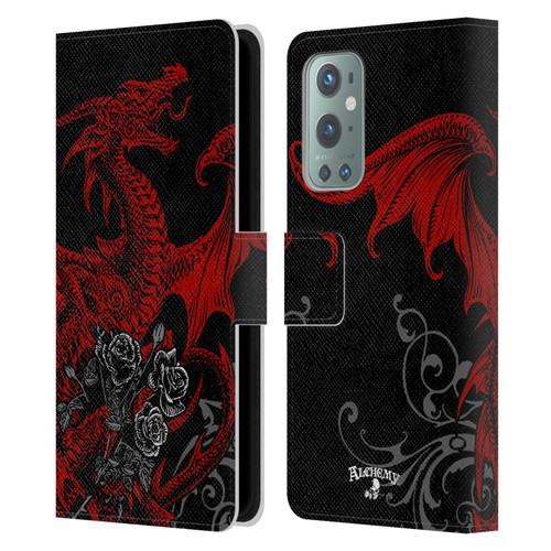 Alchemy Gothic Dragon Draco Rosa Leather Book Wallet Case Cover For OnePlus 9