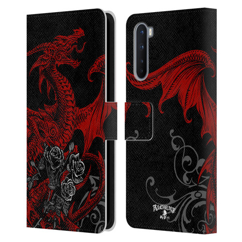 Alchemy Gothic Dragon Draco Rosa Leather Book Wallet Case Cover For OnePlus Nord 5G