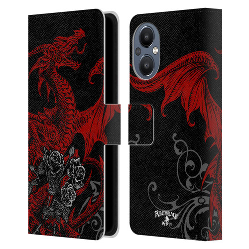 Alchemy Gothic Dragon Draco Rosa Leather Book Wallet Case Cover For OnePlus Nord N20 5G
