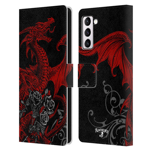 Alchemy Gothic Dragon Draco Rosa Leather Book Wallet Case Cover For Samsung Galaxy S21+ 5G