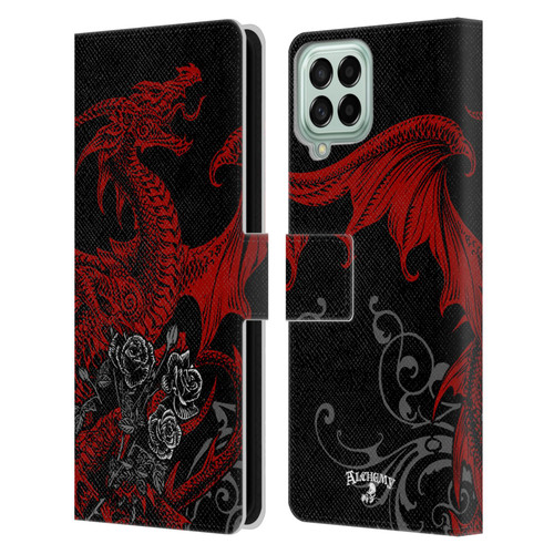 Alchemy Gothic Dragon Draco Rosa Leather Book Wallet Case Cover For Samsung Galaxy M33 (2022)