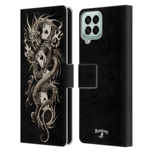 Alchemy Gothic Dragon Imperial Leather Book Wallet Case Cover For Samsung Galaxy M53 (2022)