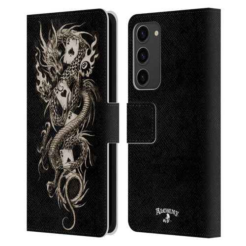 Alchemy Gothic Dragon Imperial Leather Book Wallet Case Cover For Samsung Galaxy S23+ 5G