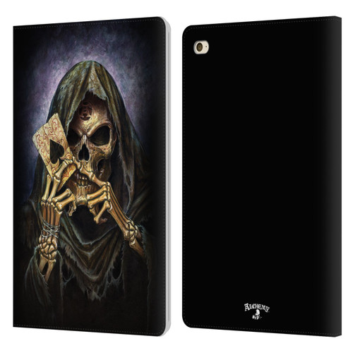 Alchemy Gothic Skull And Cards Reaper's Ace Leather Book Wallet Case Cover For Apple iPad mini 4