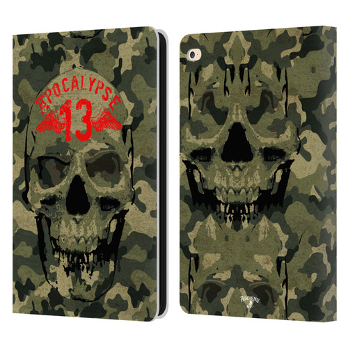 Alchemy Gothic Skull Camo Skull Leather Book Wallet Case Cover For Apple iPad Air 2 (2014)