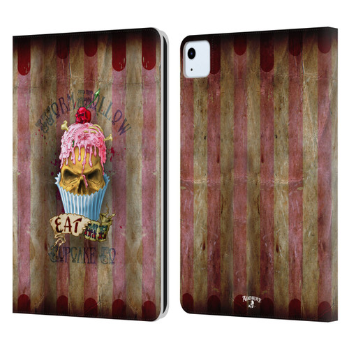 Alchemy Gothic Skull Eat Me Cupcake Leather Book Wallet Case Cover For Apple iPad Air 2020 / 2022