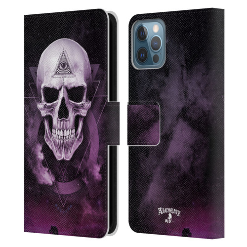 Alchemy Gothic Skull The Void Geometric Leather Book Wallet Case Cover For Apple iPhone 12 / iPhone 12 Pro