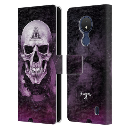 Alchemy Gothic Skull The Void Geometric Leather Book Wallet Case Cover For Nokia C21