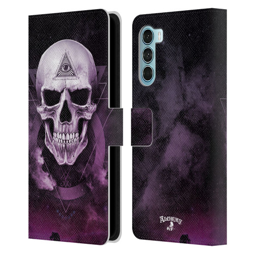 Alchemy Gothic Skull The Void Geometric Leather Book Wallet Case Cover For Motorola Edge S30 / Moto G200 5G