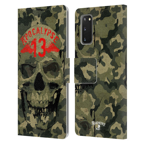 Alchemy Gothic Skull Camo Skull Leather Book Wallet Case Cover For Samsung Galaxy S20 / S20 5G