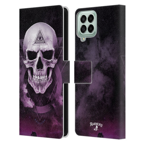 Alchemy Gothic Skull The Void Geometric Leather Book Wallet Case Cover For Samsung Galaxy M33 (2022)
