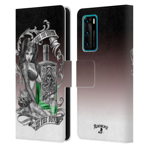 Alchemy Gothic Woman Devil's Green Dew Leather Book Wallet Case Cover For Huawei P40 5G