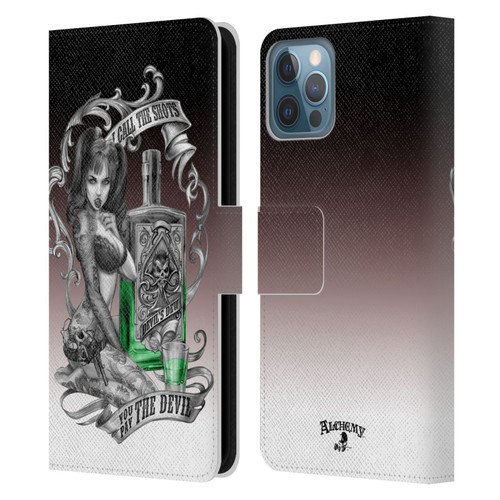 Alchemy Gothic Woman Devil's Green Dew Leather Book Wallet Case Cover For Apple iPhone 12 / iPhone 12 Pro