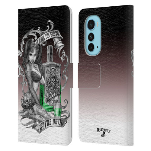 Alchemy Gothic Woman Devil's Green Dew Leather Book Wallet Case Cover For Motorola Edge (2022)