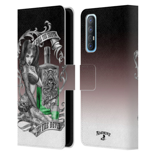 Alchemy Gothic Woman Devil's Green Dew Leather Book Wallet Case Cover For OPPO Find X2 Neo 5G